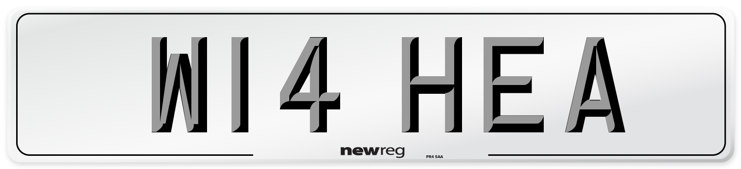W14 HEA Number Plate from New Reg